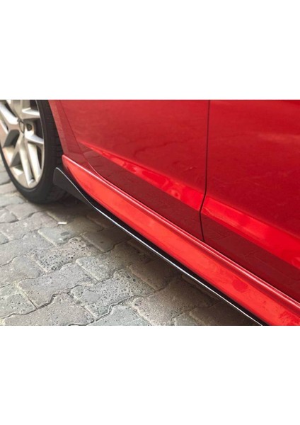 Audi A6 2001-2004 Flaplı Yan Marşpiyel Eki 8 Parça Piano Black