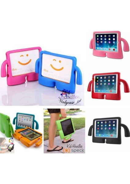 Galaxy Tab 4 SM-T330 8 Inç Uyumlu Ibuy Standlı Fuchsia Yumuşak Eğlenceli Çocuk Tablet Kılıfı