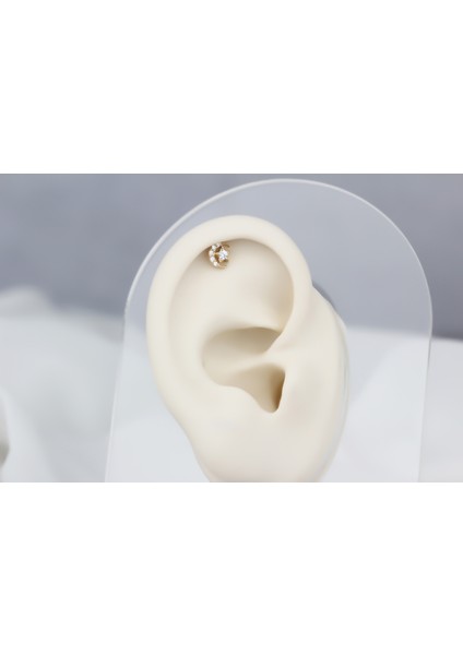 Altın Ay Yıldız Helix Piercing