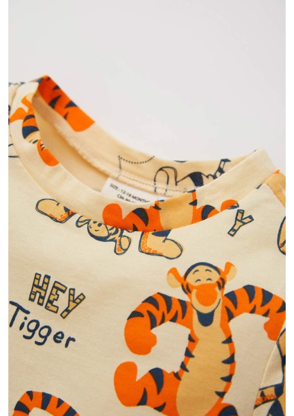 Erkek Bebek Winnie The Pooh Lisanslı Regular Fit Hayvan Desenli Pamuklu Kısa Kollu Şort Pijama Takım Y0289A222SM modelleri