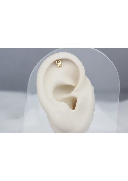 Altın Love Helix Piercing