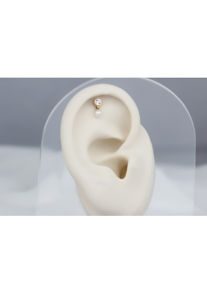 Altın Inci Tektaş Helix Piercing