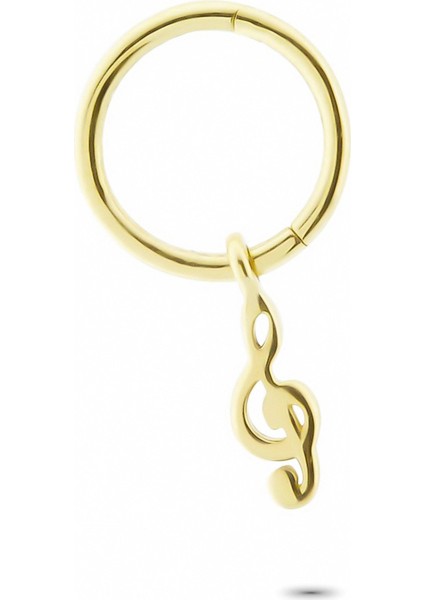 Altın Sol Anahtarı Halka Piercing