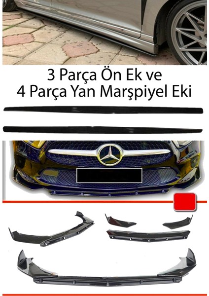Jaguar Daimler 4 Parça Yan Marşpiyel Eki + 3 Parça Flaplı Piano Black Lip Ön Ek