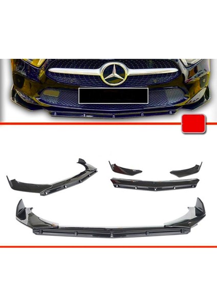 Jaguar Daimler 4 Parça Yan Marşpiyel Eki + 3 Parça Flaplı Piano Black Lip Ön Ek