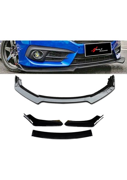 Jaguar Daimler Flaplı Yan Marşpiyel Eki + 3 Parça Siyah Ön Ek Piano Black Set