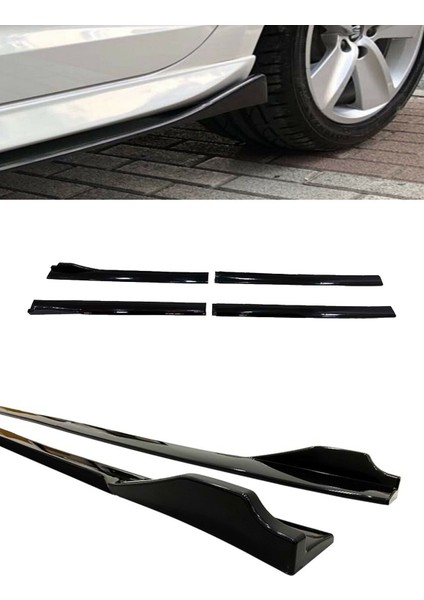 Ford Mondeo 2007-2014 Flaplı Yan Marşpiyel Eki + 4 Parça Siyah Ön Ek Piano Black Set