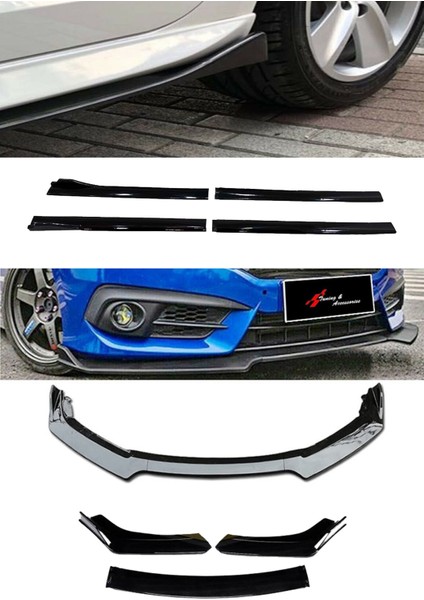 Mini Mini Flaplı Yan Marşpiyel Eki + 3 Parça Siyah Ön Ek Piano Black Set