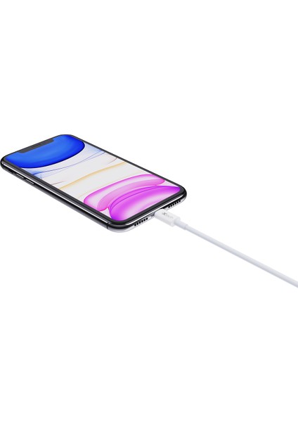 Lightning Type-C Hızlı Şarj ve Data Kablosu 1mt Beyaz IX-UC009