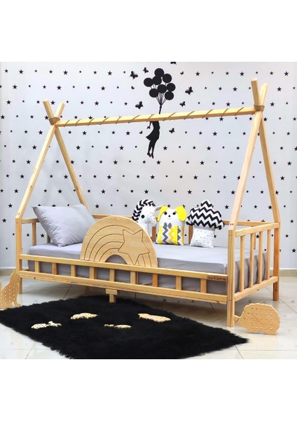 Montessori Yatak Nirvana Gökkuşağı Yıldızlı Karyola fırsatları
