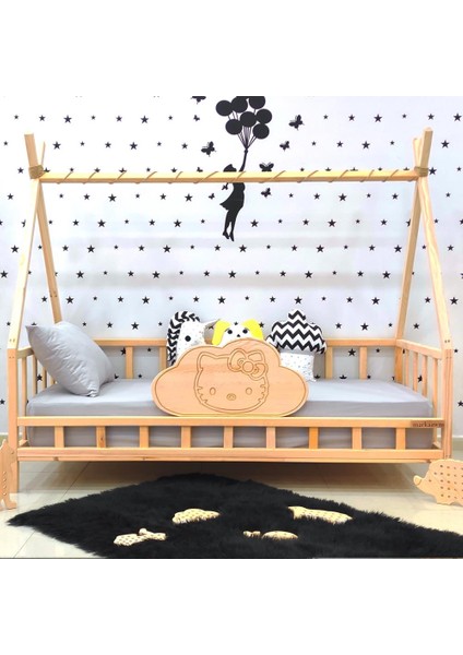 Montessori Yatak Çocuk Karyola Doğal Çam Kity Nirvana modelleri