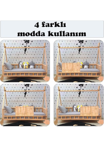 Montessori Yatak Ahşap Karyola Çocuk ve Bebek Beşiği Tren fiyatları