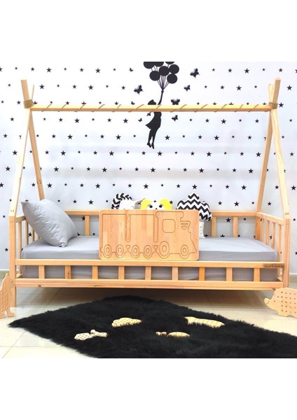 Montessori Yatak Ahşap Karyola Çocuk ve Bebek Beşiği Tren modelleri