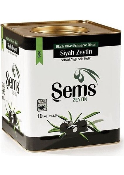 Şems Siyah Zeytin Yağlı Sele 231-260 Kalibre Iri Zeytin 10 kg