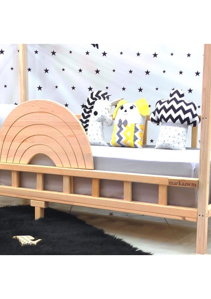 Çatılı Montessori Yatak 90X190 Doğal Çam Çocuk Karyola indirimleri