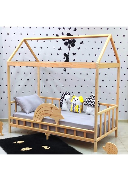 Kayan Yıldız Montessori Yatak Çocuk Karyola Bebek Beşiği