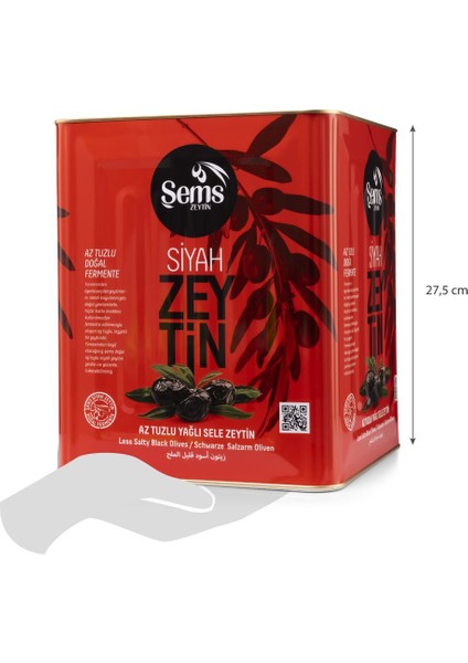 Siyah Zeytin Yağlı Sele 291-320 Kalibre Iri Zeytin 10 kg