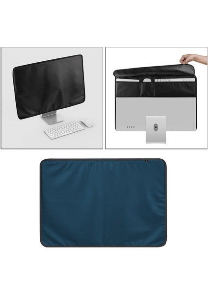 Monitör Toz Kapağı Pu Deri Antistatik Ekran Hd Panel Kılıf IMAC Mavi Için Fit (Yurt Dışından)