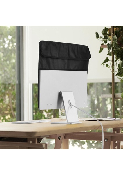 Monitör Toz Kapağı Pu Deri Antistatik Ekran Hd Panel Kılıf IMAC Mavi Için Fit (Yurt Dışından)