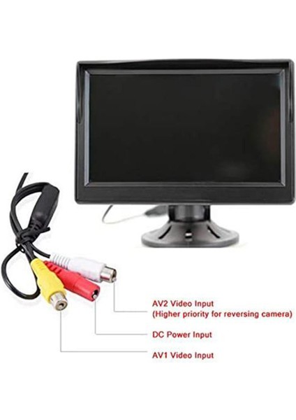 5 Inç LCD Araba Dikiz Monitör Ekran Park Dikiz Yedekleme Kamera Dash Standı + Vantuz (Yurt Dışından)