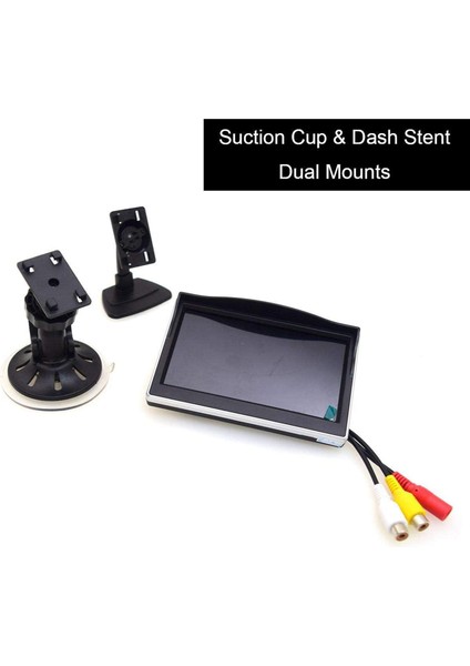 5 Inç LCD Araba Dikiz Monitör Ekran Park Dikiz Yedekleme Kamera Dash Standı + Vantuz (Yurt Dışından)