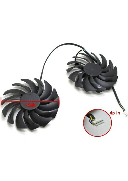 2x Pc 92MM 4pins Grafik Kartı Hayranları Msı GTX1080TI Için 25DBA 25DBA 1080 1060 580 (Yurt Dışından)