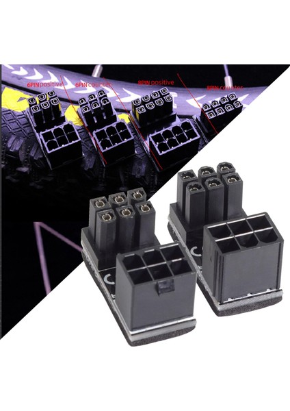 2 Parça Gpu Pcıe 180 Derece Açı Adaptörü Kiti Masaüstü Resimleri Için Grafik Kartı 6pin (Yurt Dışından) indirimleri