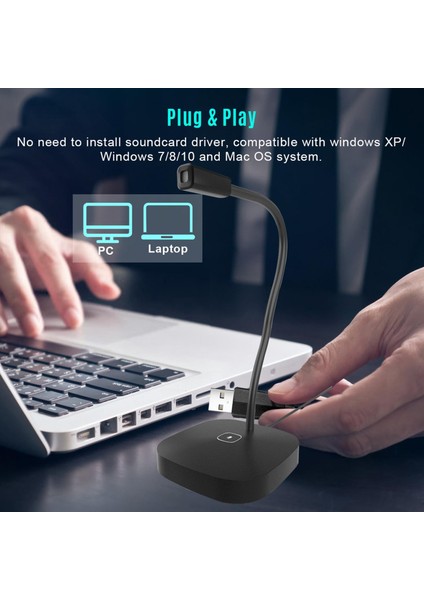 USB Bilgisayar Kondenser Mikrofon Dizüstü Bilgisayar Kayıt Akışı Için Beyaz Öğretim (Yurt Dışından) indirimleri
