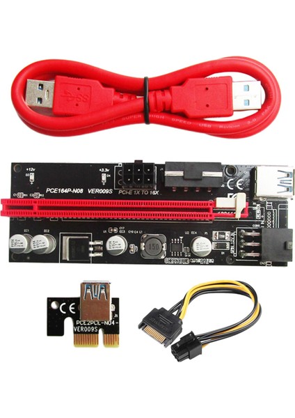 1x Ila 16X Pcıe Yükseltici Kurulu 60 cm USB 3.0 Kablo Ver 009S Pci-E Pcie Riser Kartı (Yurt Dışından)