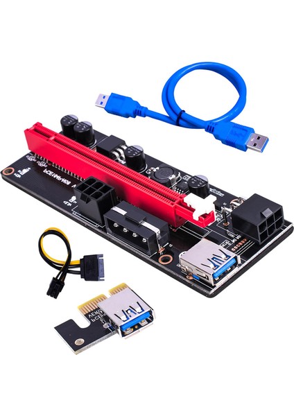 Pcı E VER009S 1x Ila 16X Grafik Uzatma USB Adaptör Kartı 2x 6pin ve 3 Mavi (Yurt Dışından)