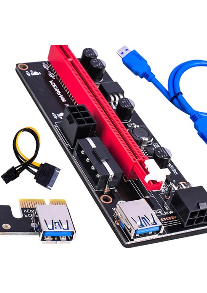 Pcı E VER009S 1x Ila 16X Grafik Uzatma USB Adaptör Kartı 2x 6pin ve 3 Mavi (Yurt Dışından) indirimleri
