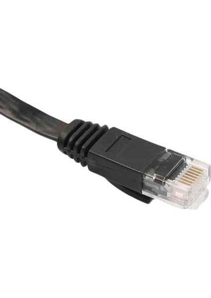 Ağ Cat6 Ethernet Kablosu Siyah Ultra Yetensiz Düz Lan Kurşun Kablosu Ps4 2 Metre (Yurt Dışından)