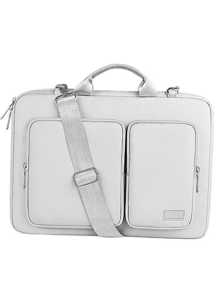 Laptop Çantası Omuz Messenger Kılıf 15.6 Inç Çoklu ve Düzgünce Organizatörler Gümüş Gri (Yurt Dışından)