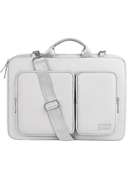 Laptop Çantası Omuz Messenger Kılıf 15.6 Inç Çoklu ve Düzgünce Organizatörler Gümüş Gri (Yurt Dışından)