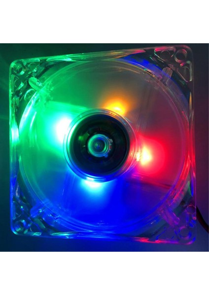 Bilgisayar 12V Dc Fırçasız Fan 4 LED 80MM 8025 Pc Kasası Soğutucu Soğutucu (Yurt Dışından)