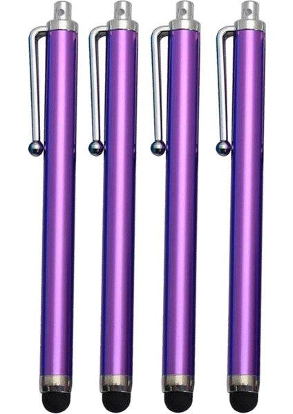 Universal Stylus Kalem 4'lü Mikrofiber Yüksek Hassasiyetli Kapasitif Kalem Gömlek Klipsli Kolay Taşıma Mor (Yurt Dışından)