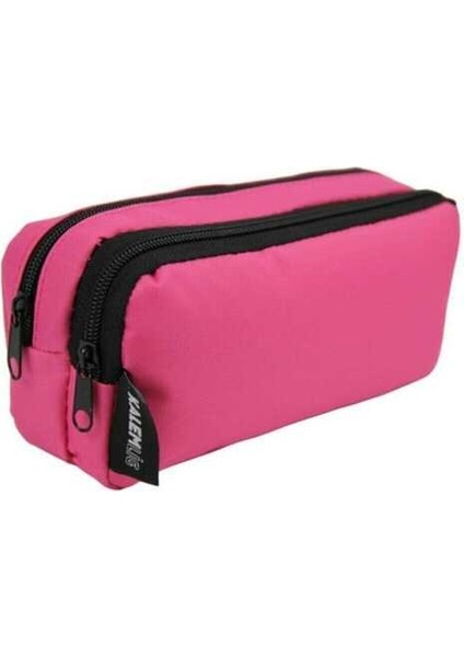 Kalem Kutusu Eco Double Iki Bölmeli Impertex Kumaş - Pembe