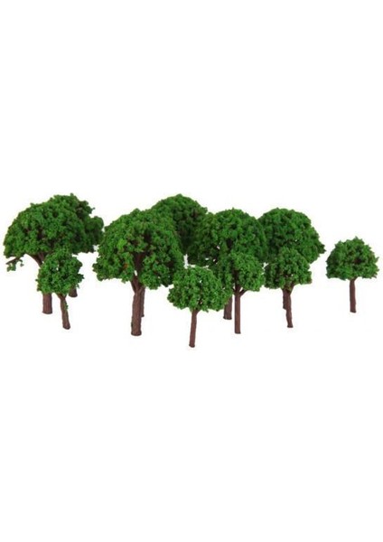 4x 50 Adet Manzara Peyzaj Tren Model Ağaçları Açık Yeşil 1/500 (Yurt Dışından)