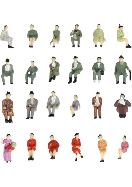 8X24PCS Boyalı Model Tren Oturmuş Insanlar Passangers Rakamlar Ölçekli Ho (1 - 87) P87-12 8 Adet (Yurt Dışından) fiyatları