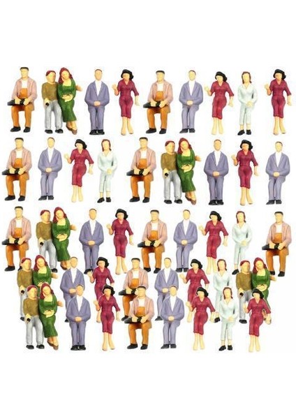 3x 100PCS Boyalı Model Tren Oturumlu Kişiler Yolcular Şekil 1: 75-1: 200 1: 150 (Yurt Dışından)