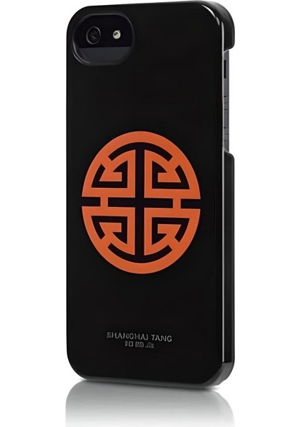 iPhone SE/5S/5 ile Uyumlu Shanghai Tang Hard Shell Sert Kılıf Shou Siyah/Turuncu (ST-507)