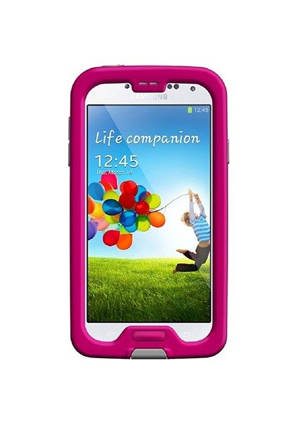 Samsung Galaxy S4 Lifeproof Ultra Koruma Kılıfı - Pembe-Gri
