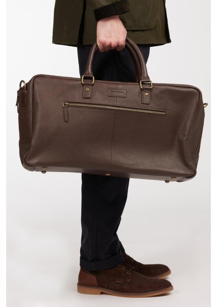 Highgate Leather Holdall Çanta BR71 Brown/Classic Tartan