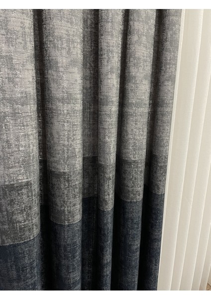 Keten Zemin Modern Çizgili Desen 1/2,50 Pile Fon Perde modelleri