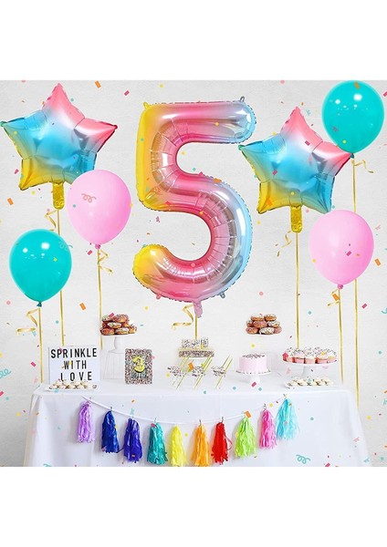 Gökkuşağı Folyo Balon Seti 5 Yaş fiyatları