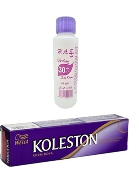 Koleston Tüp Saç Boyası 8.1 Küllü Açık Kumral + Oksidan 30 Volüm 60 ml