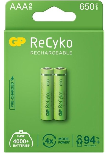 650 Recyko R03 Ince Kalem Aaa 2'li Pil