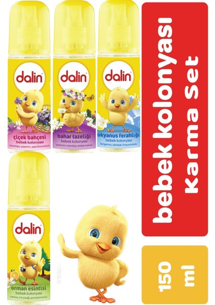 Bebek Kolonyası 150ML (Orman-Bahar-Çiçek-Okyanus) Karma 4 Lü Set