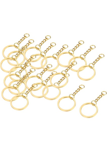 40PCS Bölünmüş Halka Düz Yüzey Anahtar Halkaları Çift Döngü Anahtar Zinciri Gümüş/altın (Yurt Dışından) fiyatları