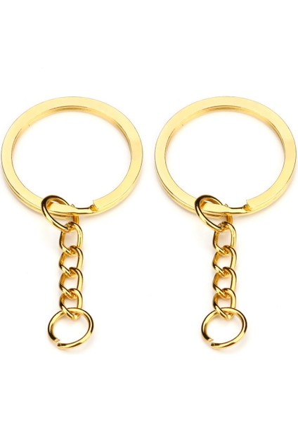 40PCS Bölünmüş Halka Düz Yüzey Anahtar Halkaları Çift Döngü Anahtar Zinciri Gümüş/altın (Yurt Dışından) modelleri